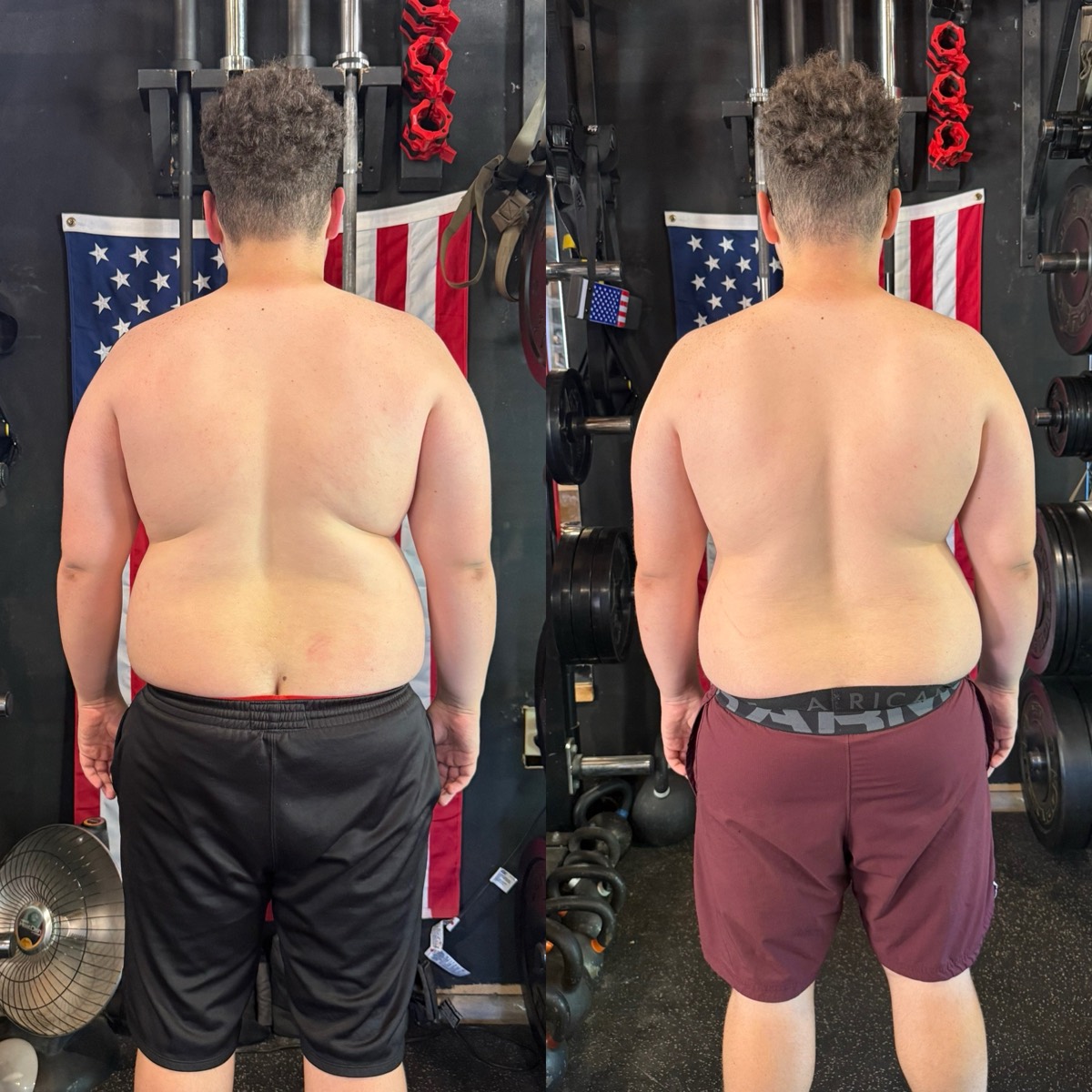 Before and after of a coaching client